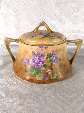 Royal Munich Zeh Scherzer Wood Look Porcelain Biscuit Jar # 27716